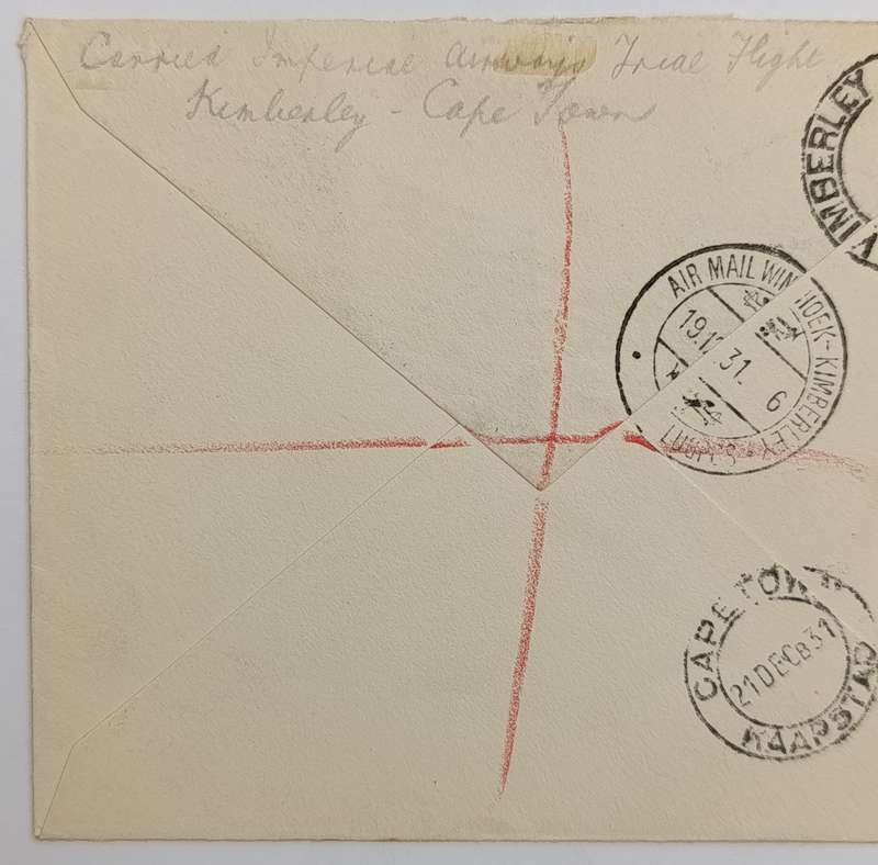 Airmail cover flown Windhoek South West Africa to Cape Town South Africa