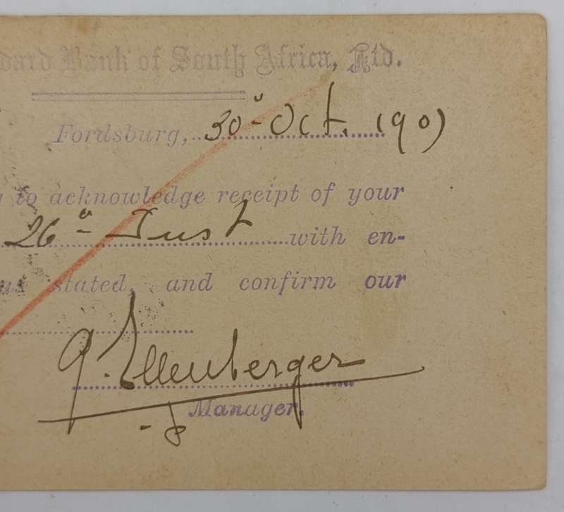 Postcard Fordsburg Transvaal (Johannesburg) to Oudtshoorn Cape colony 30 October 1907