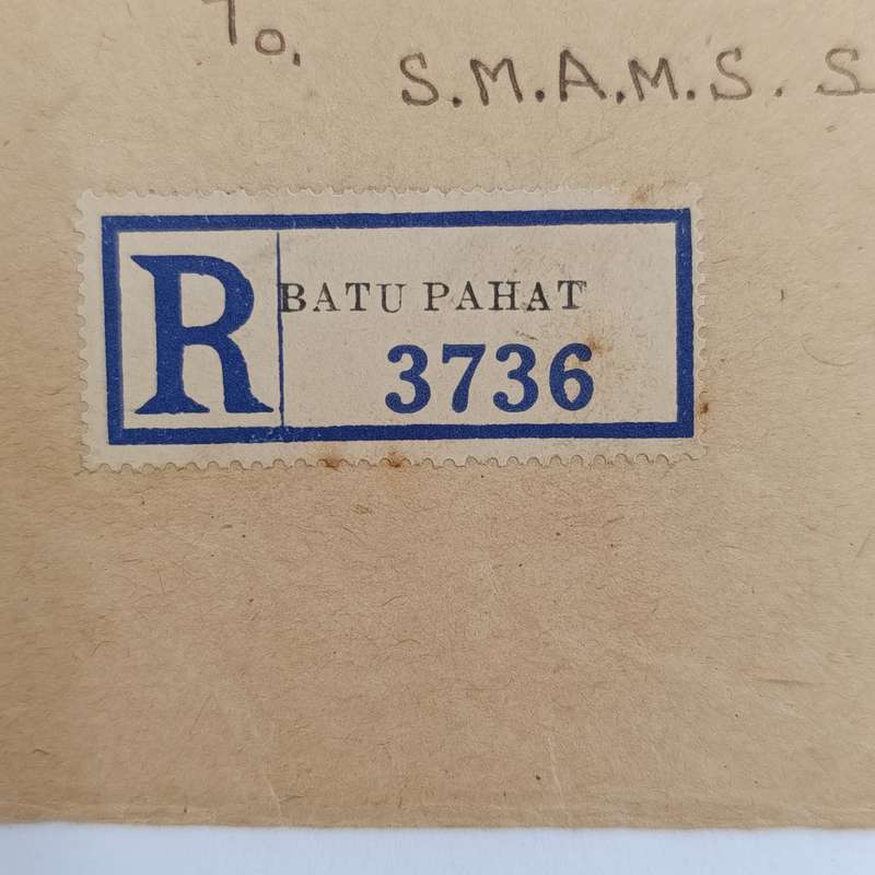 India Batu Pahat registered mail cover - 1946 - Malaya Stamps with BMA Malaya overprints