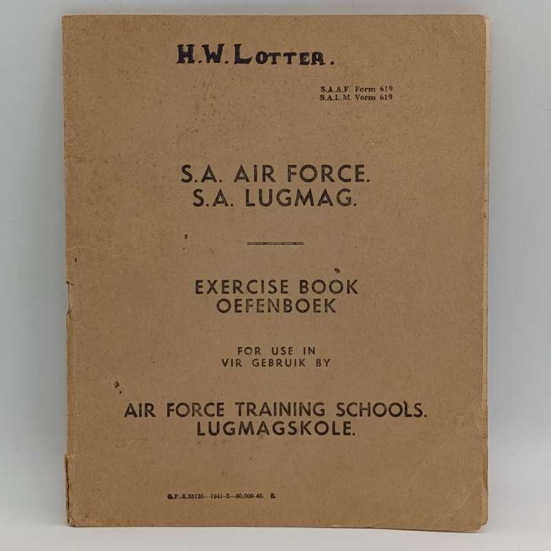 Vintage SAAF exercise book - used in training