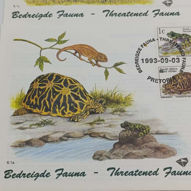 South Africa Threatened Fauna mint stamp and first day cover set