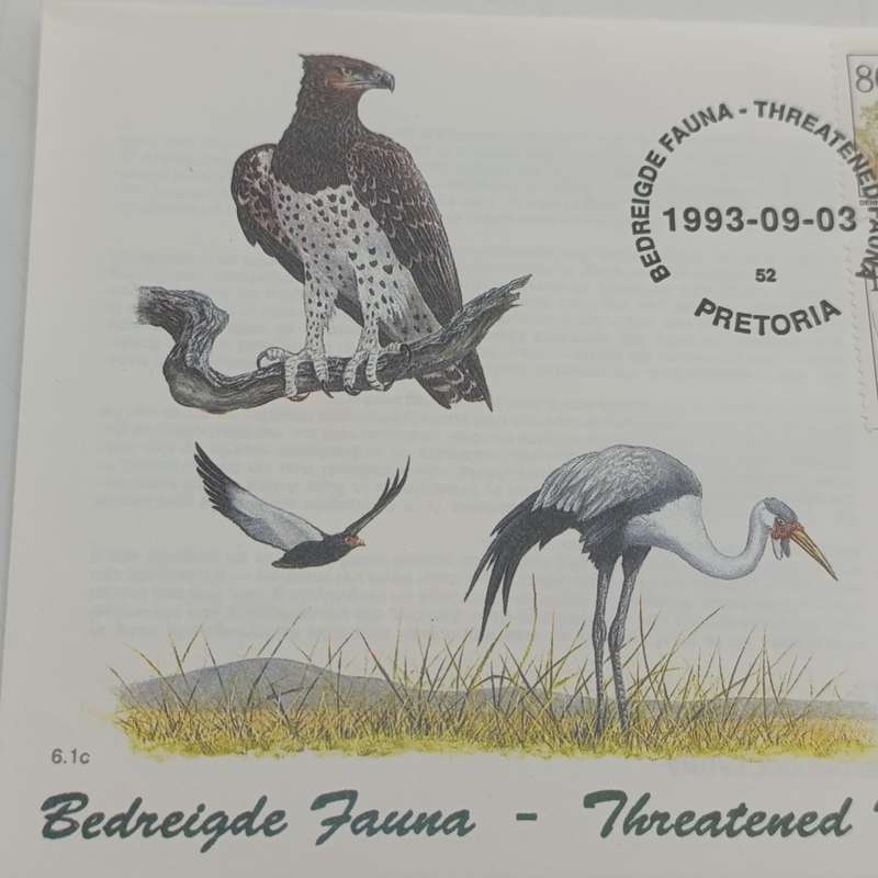 South Africa Threatened Fauna mint stamp and first day cover set