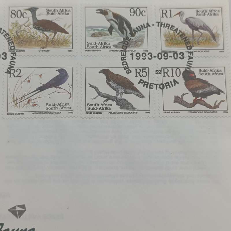 South Africa Threatened Fauna mint stamp and first day cover set