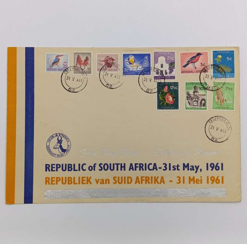 Republic of South Africa 31 May 1961 First Day Cover - cancelled Durban - rarely seen