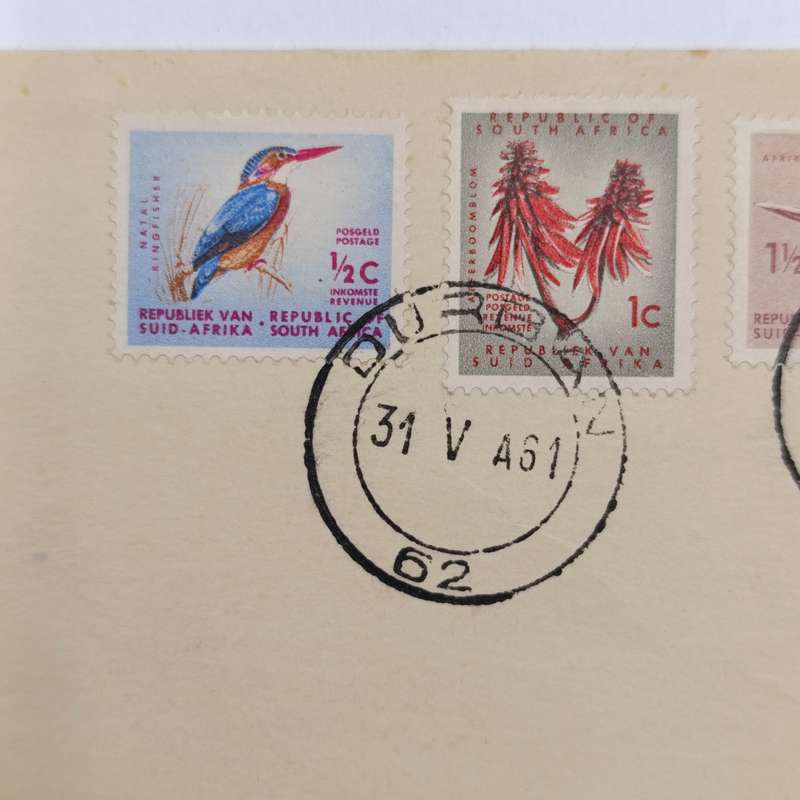 Republic of South Africa 31 May 1961 First Day Cover - cancelled Durban - rarely seen