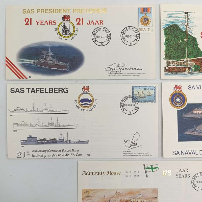 Lot of 5 signed SA Navy covers