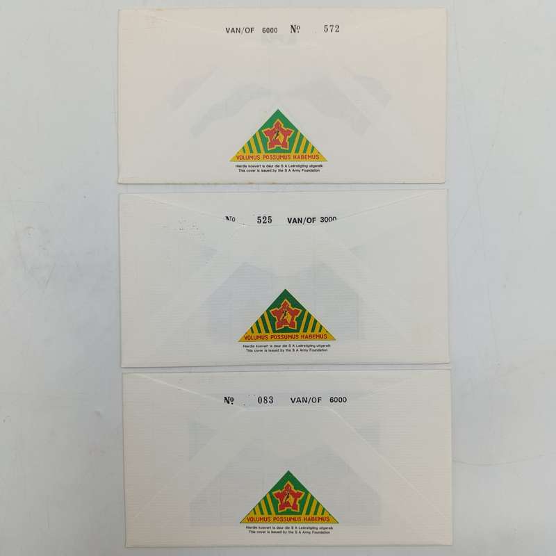 Lot of 3 SADF regimental / commando postal cover - signed by officers commanding