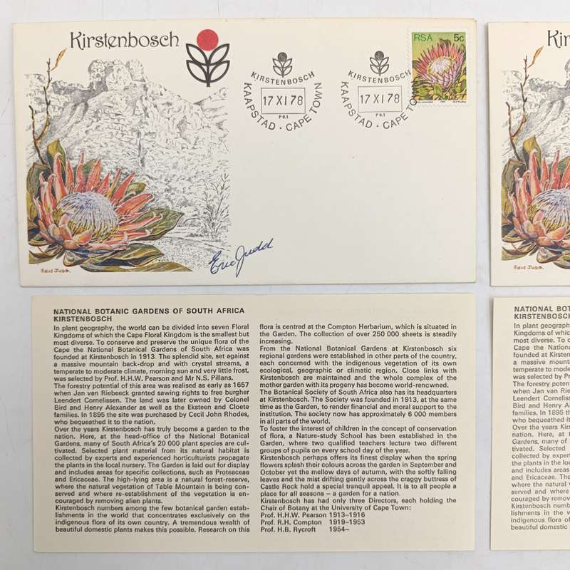 Pair of Kirstenbosch postal covers - one signed by Eric Judd