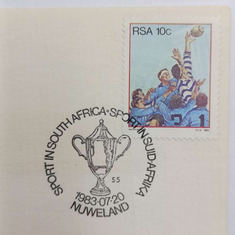 1983 Western Province rugby first day cover signed by Divan Serfontein