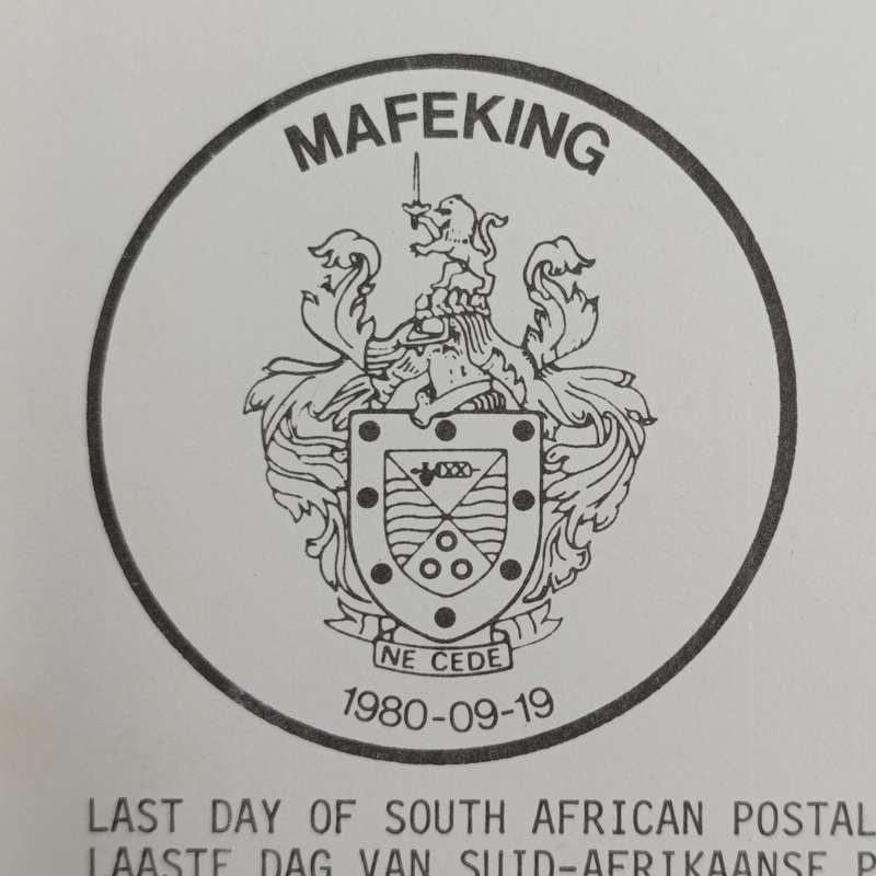 Lot of 3 last day of South African postal services in Mafeking postal covers