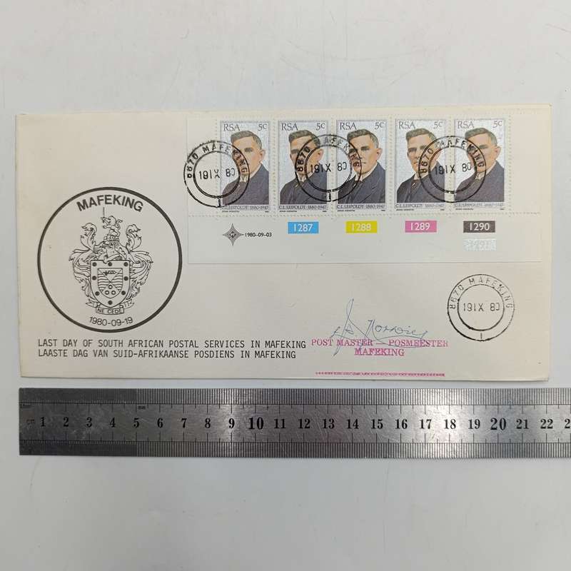 Lot of 3 last day of South African postal services in Mafeking postal covers