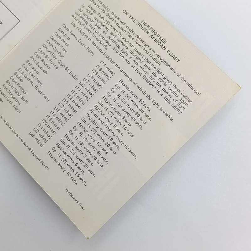 Lot of vintage Union Castle/ Safmarine documents and brochure