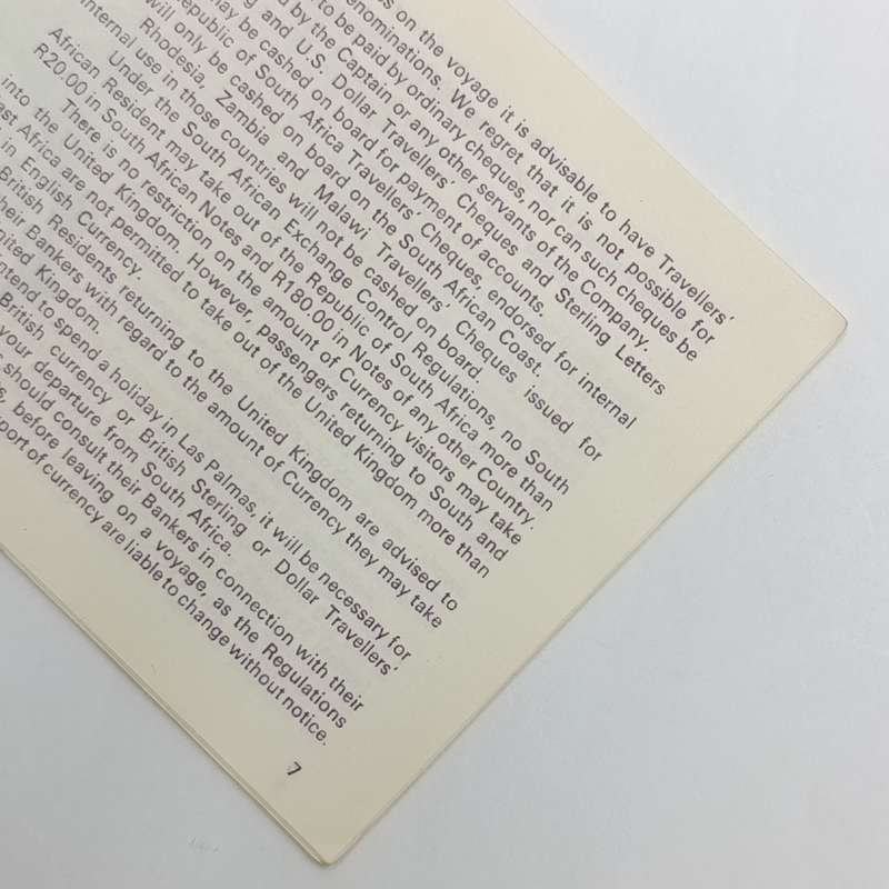 Lot of vintage Union Castle/ Safmarine documents and brochure