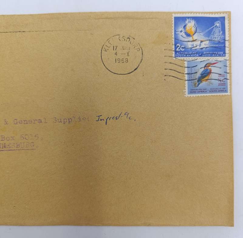 1968 Letter from Klerksdorp to Johannesburg on Barclays Bank Stationery