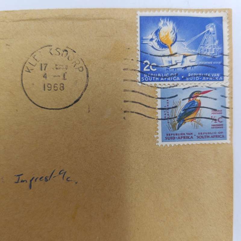 1968 Letter from Klerksdorp to Johannesburg on Barclays Bank Stationery