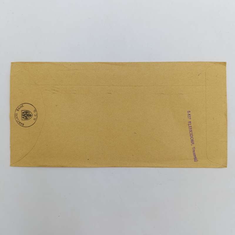 1968 Letter from Klerksdorp to Johannesburg on Barclays Bank Stationery