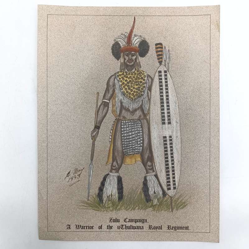 Original drawing of Zulu Warrior in 1993 by Andy May