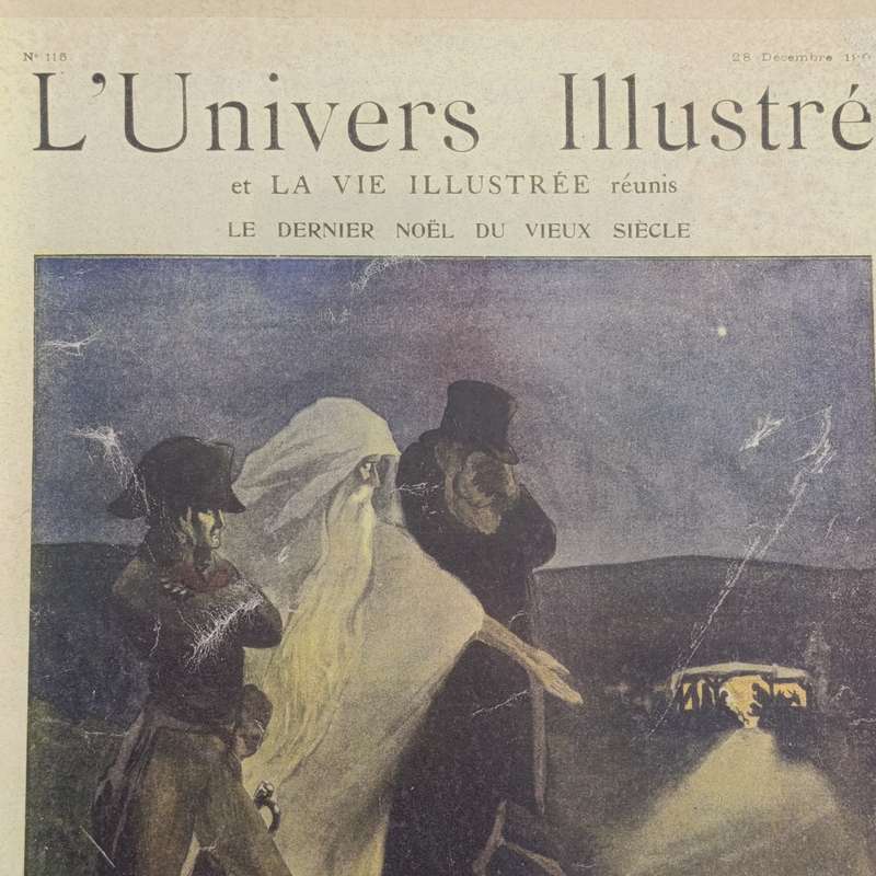 Illustrated front cover of French magazine - Boer War period. Scheteh of Napoleon and kruger