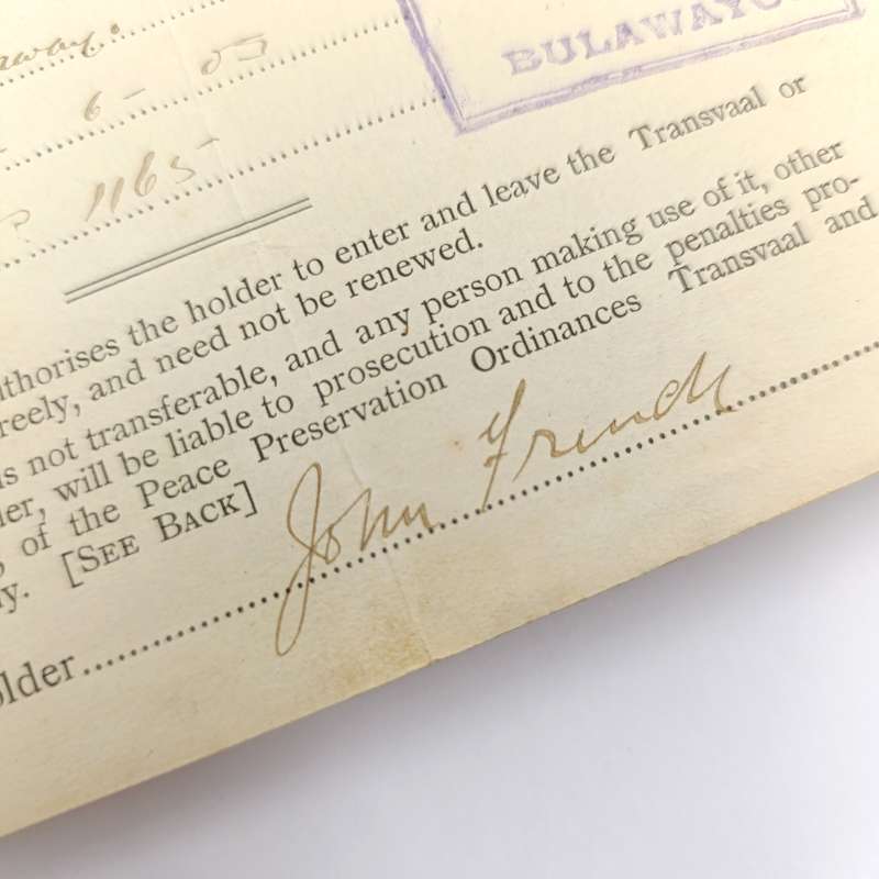 Permit to enter and reside in the Transvaal and Orange River Colony