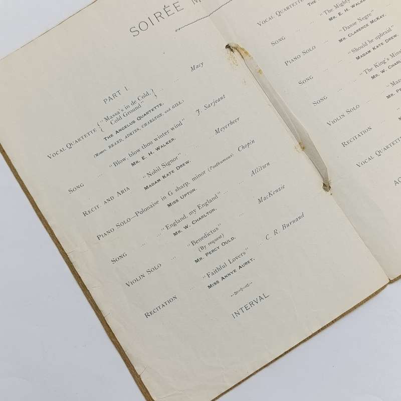 City of Cape Town Reception menu by the Mayor at Good Hope Hall - 28 June 1900 - during Boer War