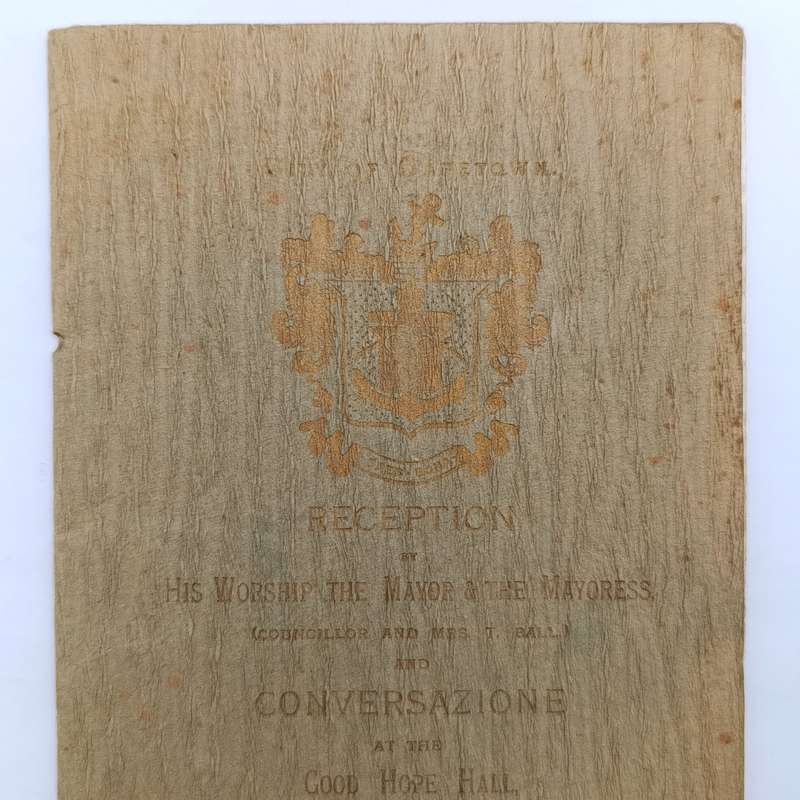 City of Cape Town Reception menu by the Mayor at Good Hope Hall - 28 June 1900 - during Boer War