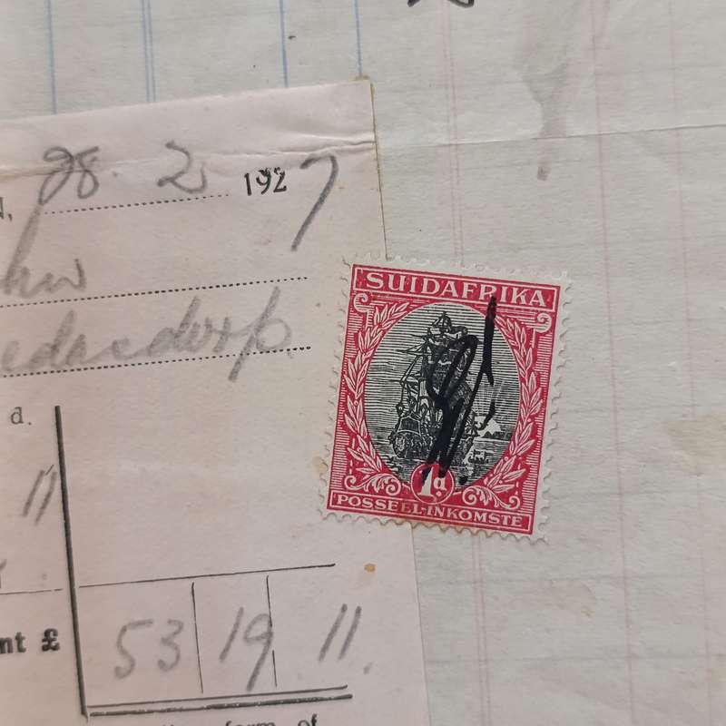 Lot of Antique receipts from Cape Town dealers