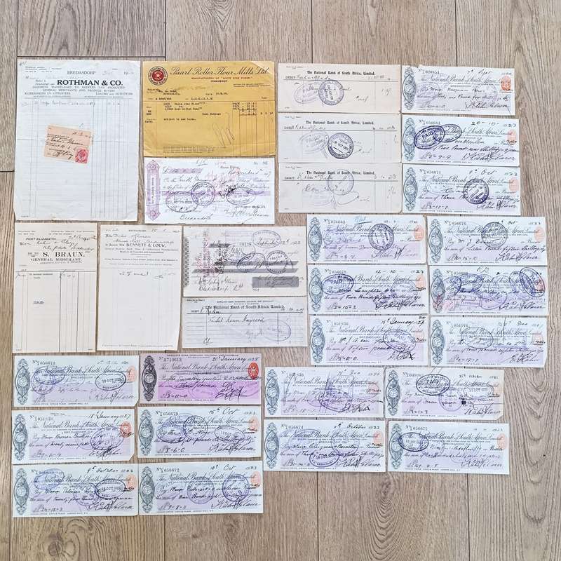 Lot of Antique receipts and cheques
