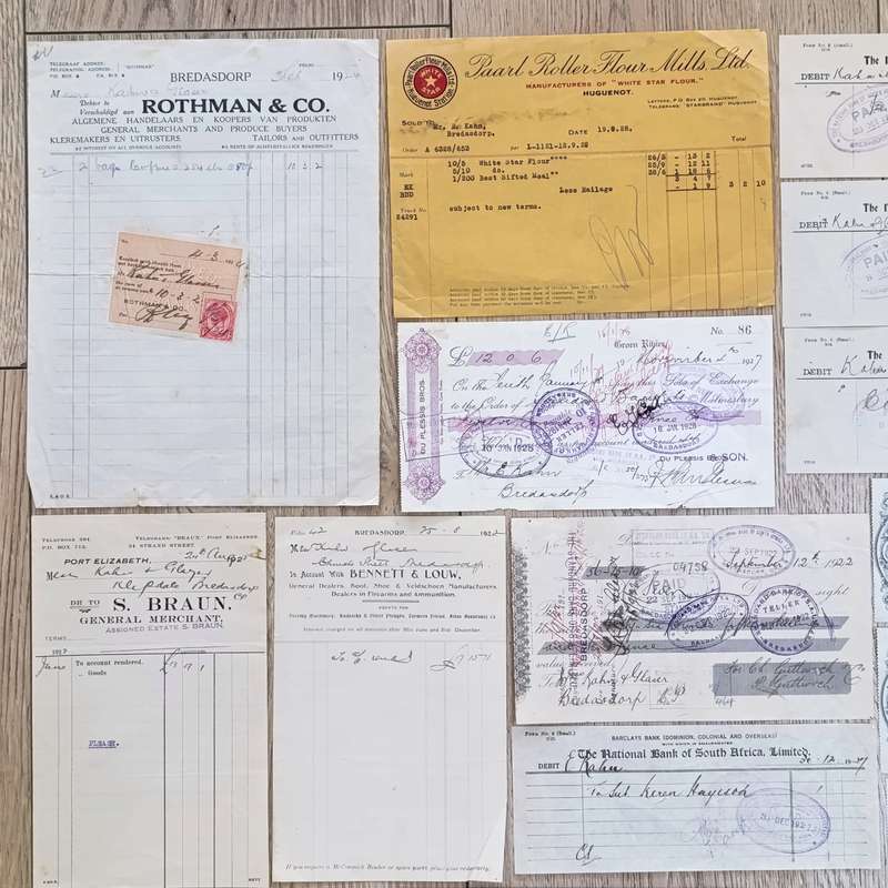 Lot of Antique receipts and cheques