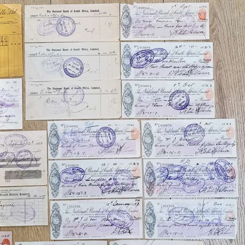 Lot of Antique receipts and cheques