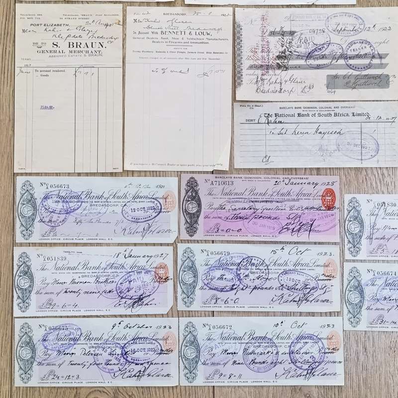 Lot of Antique receipts and cheques
