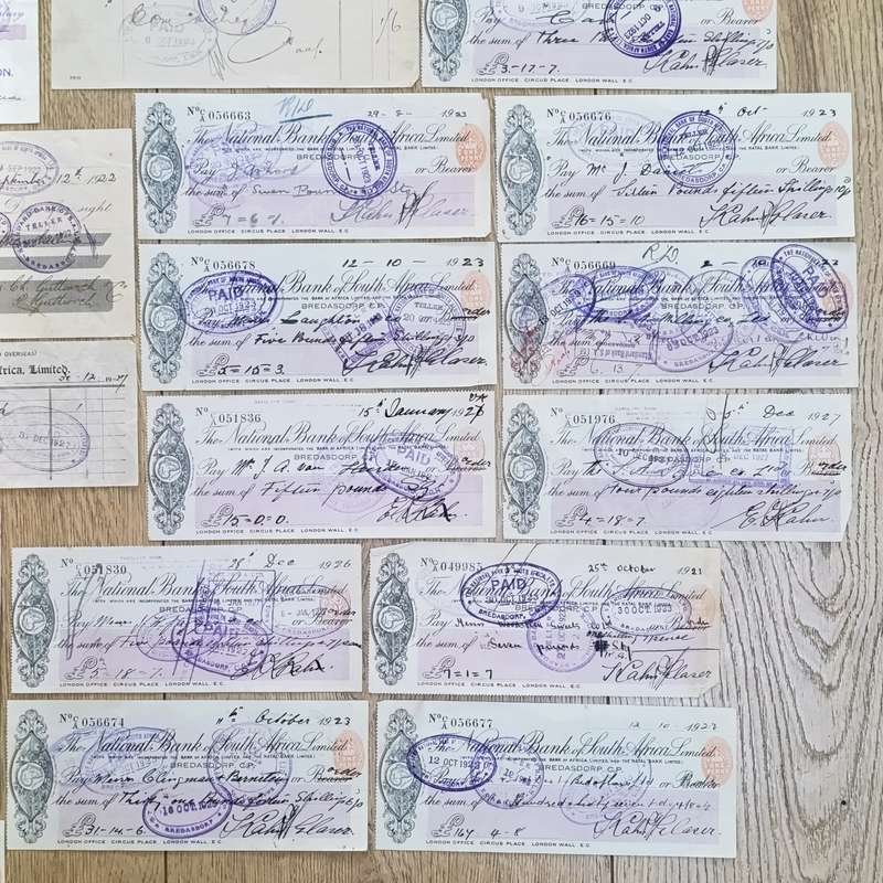 Lot of Antique receipts and cheques
