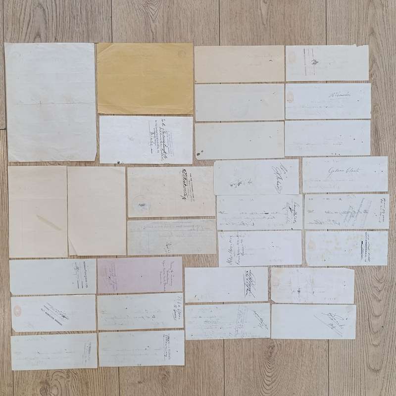 Lot of Antique receipts and cheques