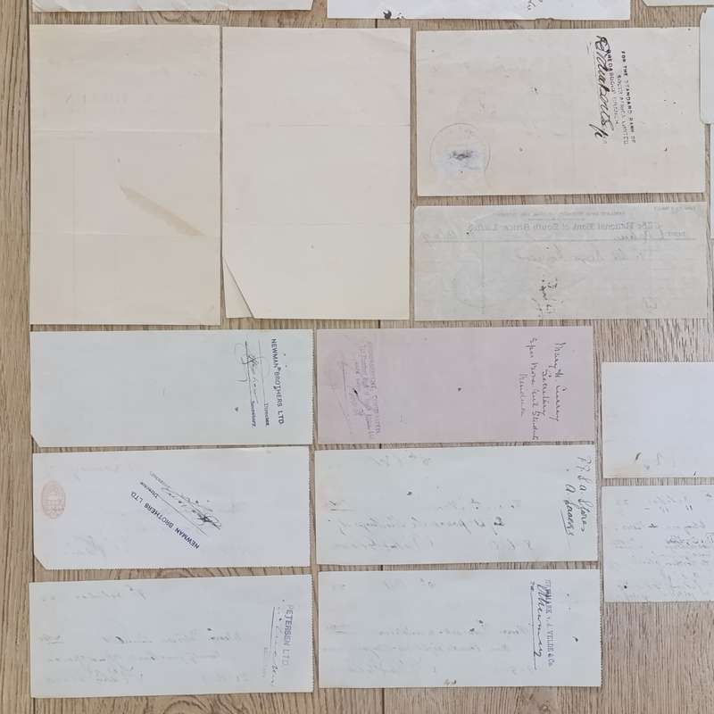 Lot of Antique receipts and cheques