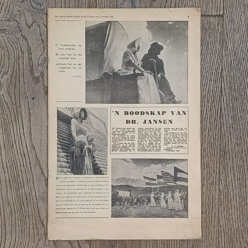 Die Voortrek 1949 and Die Patriot 1988 Groot Trek editions with apartheid advertisement
