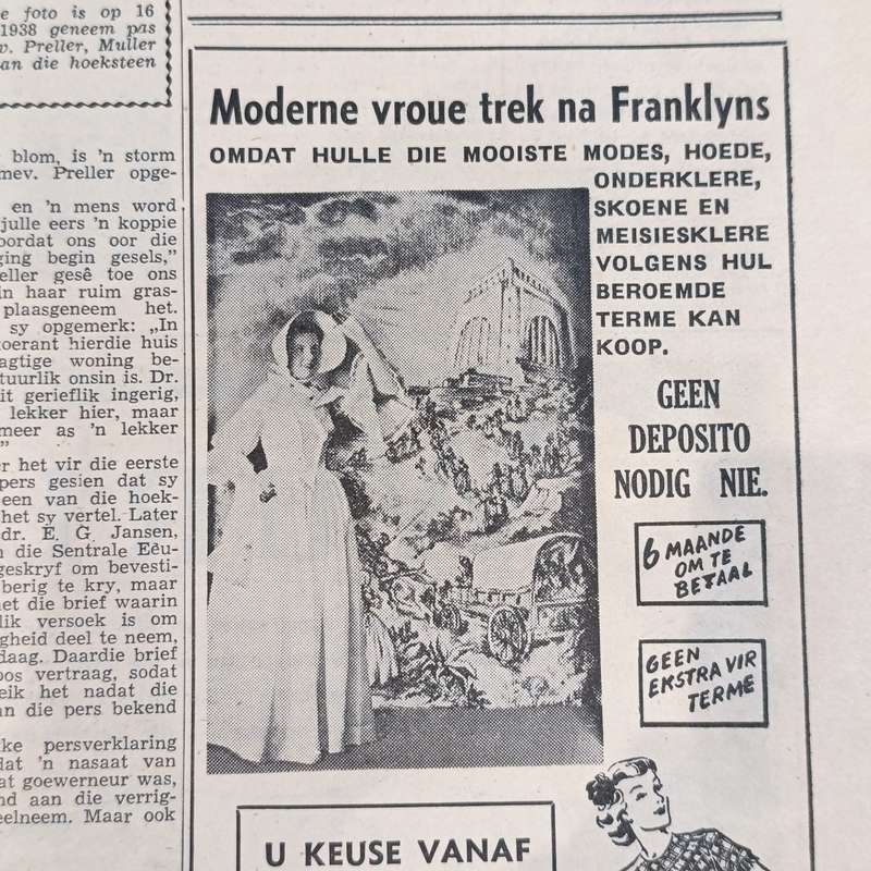 Die Voortrek 1949 and Die Patriot 1988 Groot Trek editions with apartheid advertisement