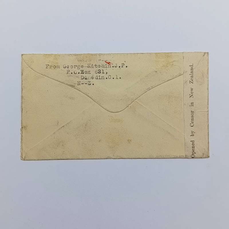 Censored wartime cover sent from Dunedin, New Zealand to Johannesburg, South Africa