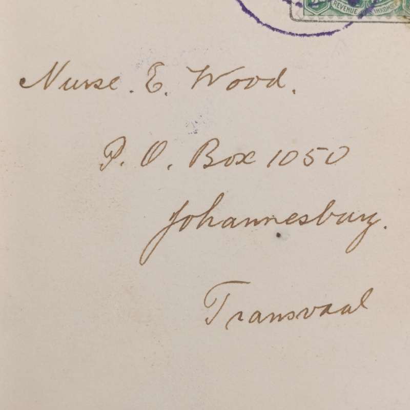 Postcard from Holfontein to Johannesburg with Violet Holfontein cancel