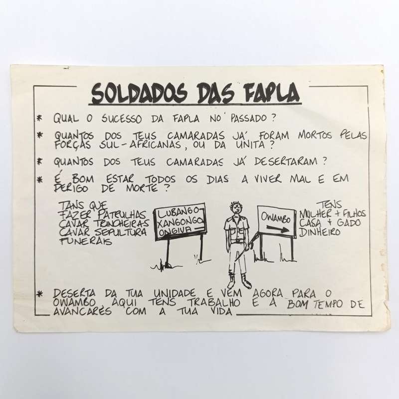 Vintage SADF Border war era FAPLA soldier propaganda pamphlet