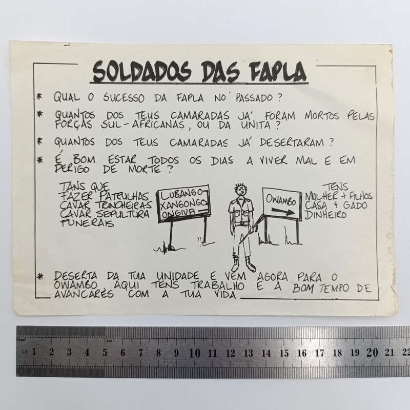 Vintage SADF Border war era FAPLA soldier propaganda pamphlet