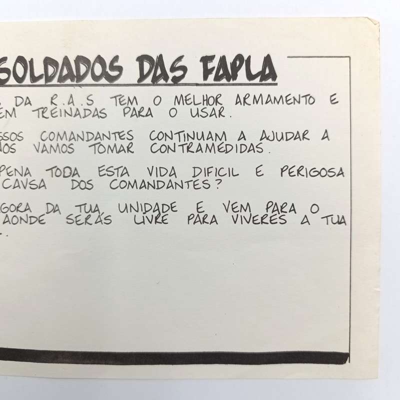 Vintage SADF Border war era FAPLA soldier Propaganda pamphlet