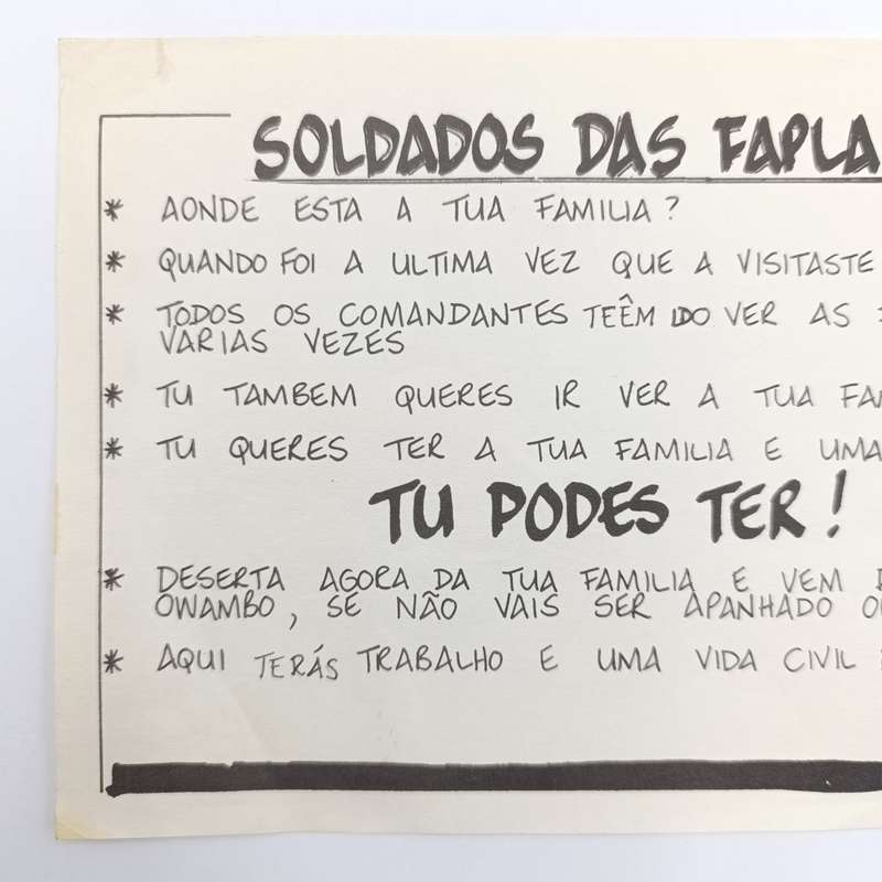 Vintage SADF Border war era FAPLA soldier propaganda pamphlet