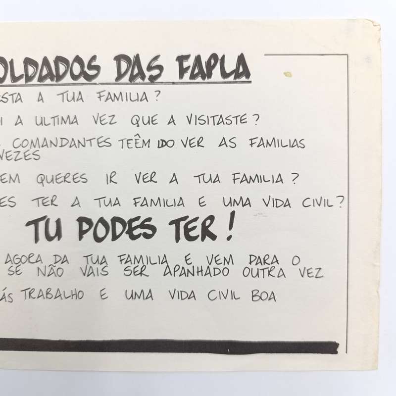 Vintage SADF Border war era FAPLA soldier propaganda pamphlet