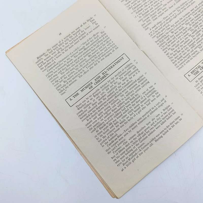 WW1 booklet - issued 1915 - The truth about German atrocities