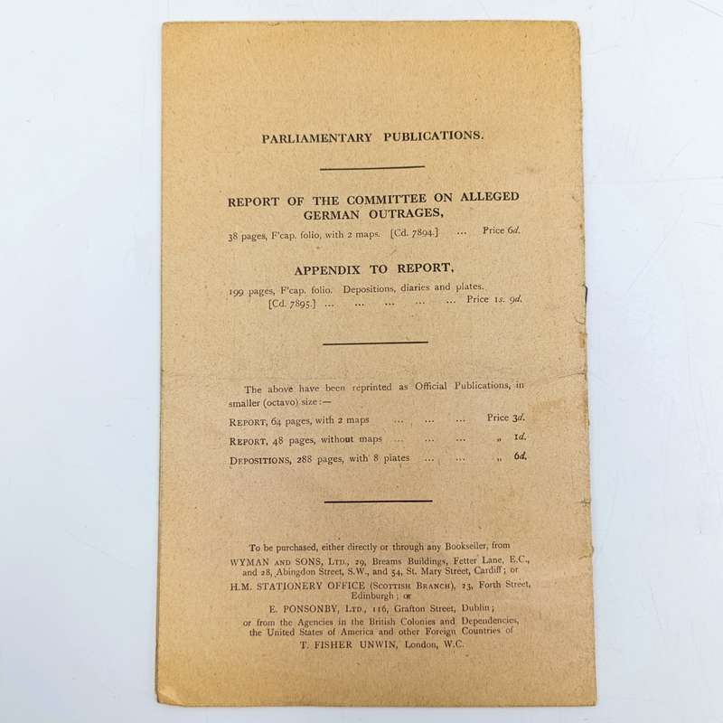 WW1 booklet - issued 1915 - The truth about German atrocities