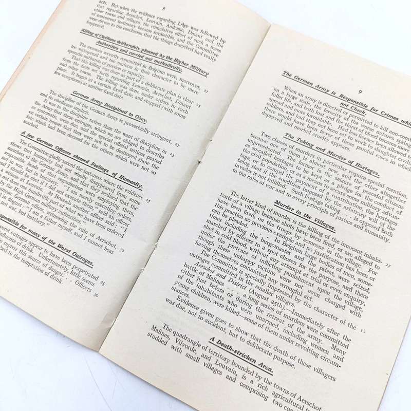 WW1 booklet - issued 1915 - The truth about German atrocities
