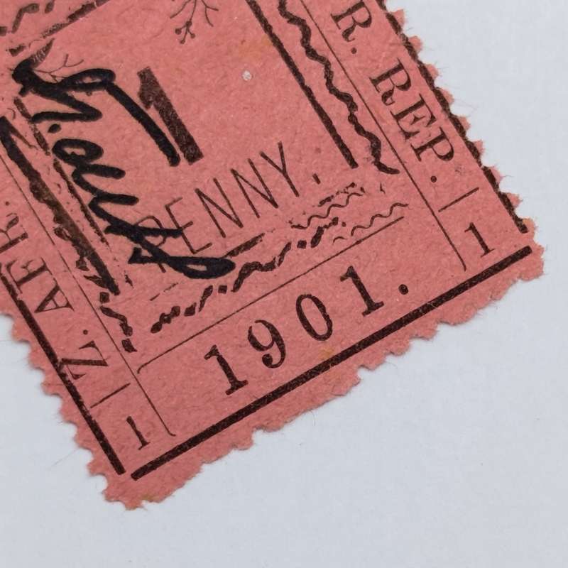 Set of 3 ZAR Pietersburg 1 Penny stamps - All 3 perforated types with controller's initials in black