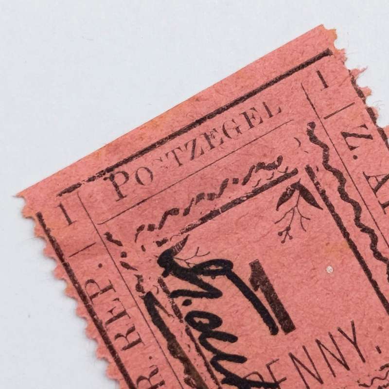 Set of 3 ZAR Pietersburg 1 Penny stamps - All 3 perforated types with controller's initials in black