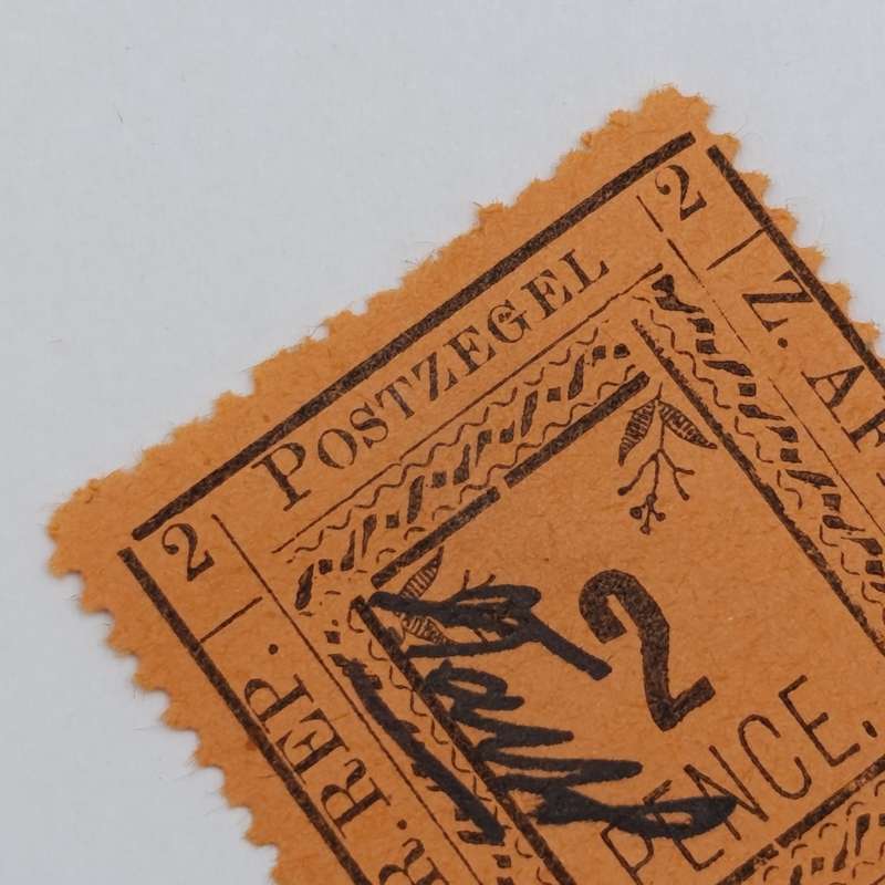 Set of 3 ZAR Pietersburg 2 Pence stamps - All 3 perforated types with controller's initials in black