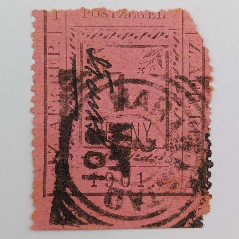 1901 ZAR Pietersburg type 3 perforated 1 Penny stamp - perforated too low - SACC 27