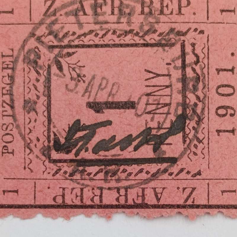 1901 ZAR Pietersburg type 3 perforated 1 Penny - cancelled Pietersburg - SACC 27